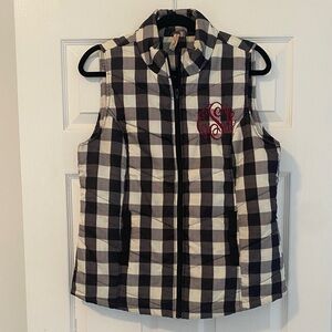 Red Camel Black and White Checkered Vest